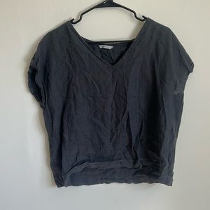 Linen fox graphite top 100% linen